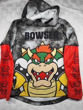 Super Mario BOWSER Hoodie Boys Size Small/6